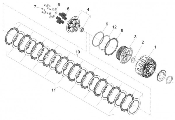 Motor Kupplung - Aprilia Caponord Rally 1200ccm 4T 8V LC 2016- ZD4VKB003