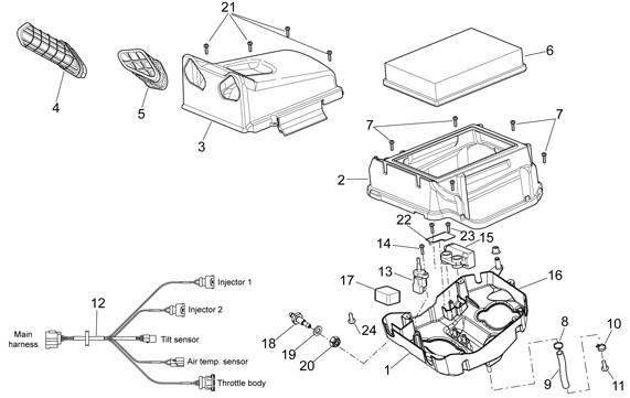Motor Luftfilter - Aprilia SXV 450ccm 4T LC 2009- ZD4VSR