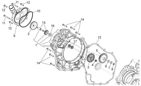 Motor Wasserpumpe - Aprilia Dorsoduro 750ccm 4T LC 2013- ZD4SMA00