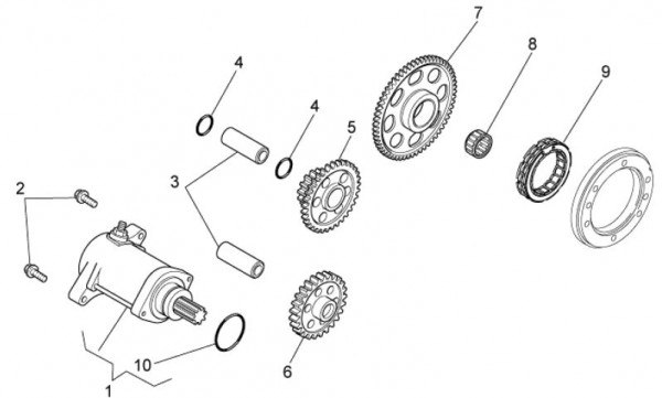 Motor Anlasser - Aprilia SXV 550ccm 4T LC 2011- ZD4VSS