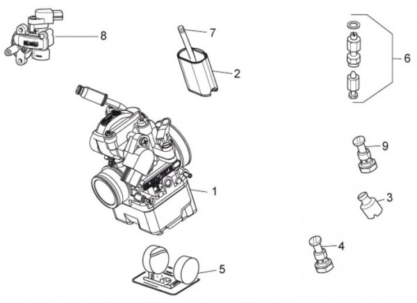 Motor Vergaser 11 Kw - Aprilia SX 125ccm 2T LC 2010- ZD4SXA00
