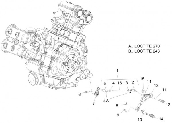 Motor Schalthebel - Aprilia Caponord 1200ccm 4T 8V LC 2016- ZD4VK001