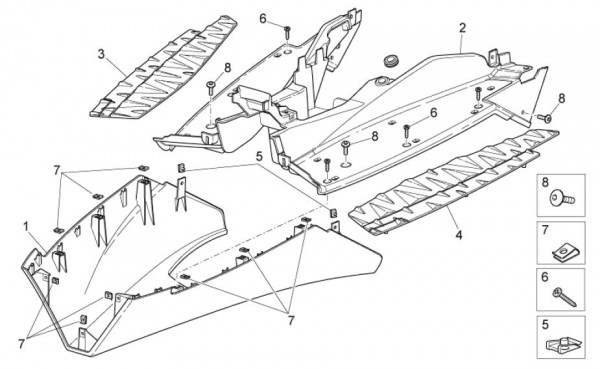 Fahrgestell Spoiler - Aprilia SR 50ccm 2T LC 2008- ZD4VFD00