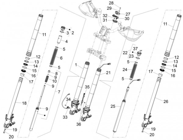 Radaufhängung Vorderradgabel II - Aprilia Caponord 1200ccm 4T 8V LC 2016- ZD4VKA