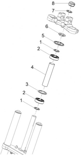 Radaufhängung Steuerlagersatz - Aprilia SX 50ccm 2T LC 2018- ZD4KKB03