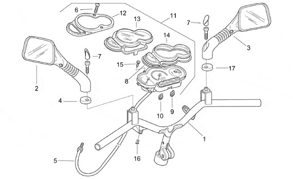 Lenker Tachometer - Aprilia SR 50ccm 2T AC 1998- ZD4LY