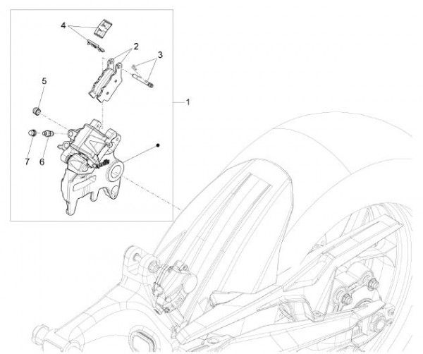 Bowdenzüge Bremsanlage hinten - Aprilia Caponord 1200ccm 4T 8V LC 2013- ZD4VK