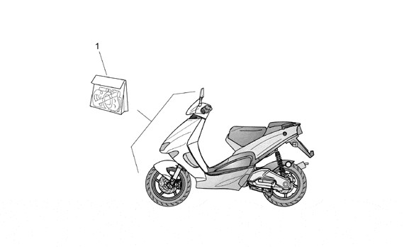 Fahrgestell Dekore Frontschild - Aprilia SR 50ccm 2T AC 1998- ZD4LY