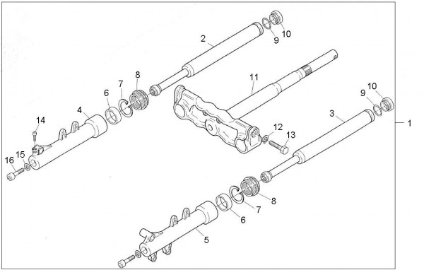 Radaufhängung Vorderradgabel - Aprilia SR 50ccm 2T AC 1996- ZD4MR