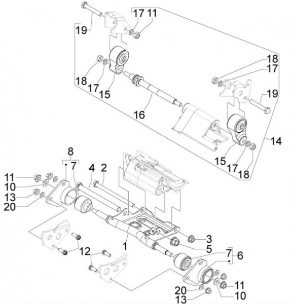 Radaufhängung Schwingarm - Aprilia SRV 850ccm 4T 8V LC 2014- ZAPM55104