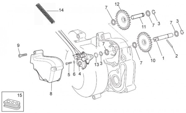 Motor Ölpumpe - Aprilia SX 50ccm 2T LC 2009- ZD4PV