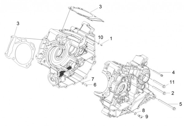 Motor Kurbelgehäuse - Aprilia Caponord Rally 1200ccm 4T 8V LC 2016- ZD4VKB003