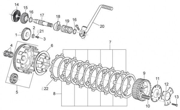 Motor Kupplung - Aprilia SX 125ccm 2T LC 2010- ZD4SXA00