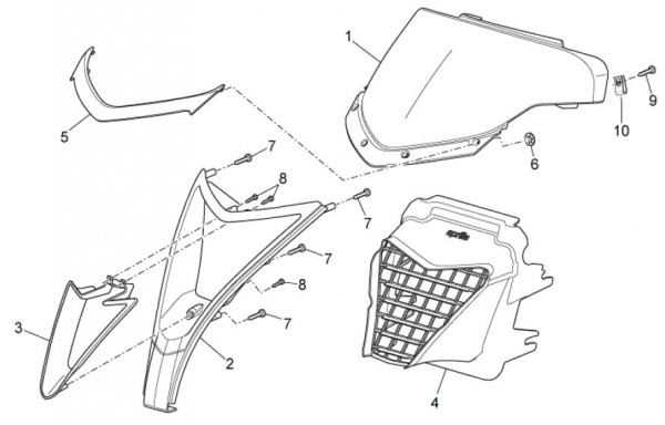Fahrgestell Frontschild II - Aprilia SR 50ccm 2T LC 2013- ZD4VFD00