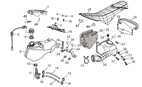 Fahrgestell Benzintank - Aprilia SX 50ccm 2T LC 2006- ZD4PV