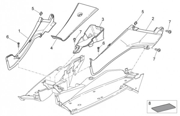 Fahrgestell Verkleidungen - Aprilia SR 50ccm 2T LC 2012- ZD4VFD00