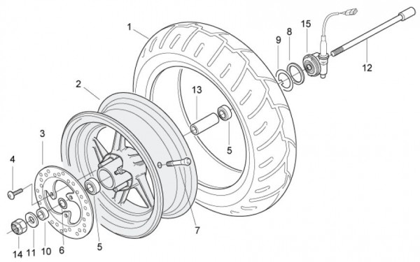 Radaufhängung Vorderrad - Aprilia SR 50ccm 2T LC 2013- ZD4VFD00