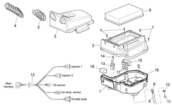 Motor Luftfilter - Aprilia SXV 450ccm 4T LC 2006- ZD4VSR