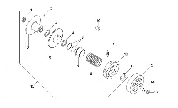 Motor getriebene Riemenscheiben - Aprilia SR 50ccm 2T AC 2002- ZD4LY