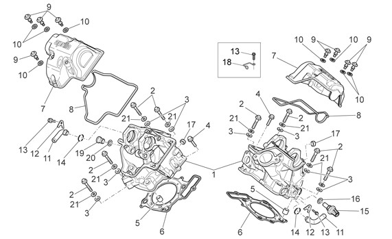 Motor Zylinderkopf - Aprilia SXV 450ccm 4T LC 2006- ZD4VSR