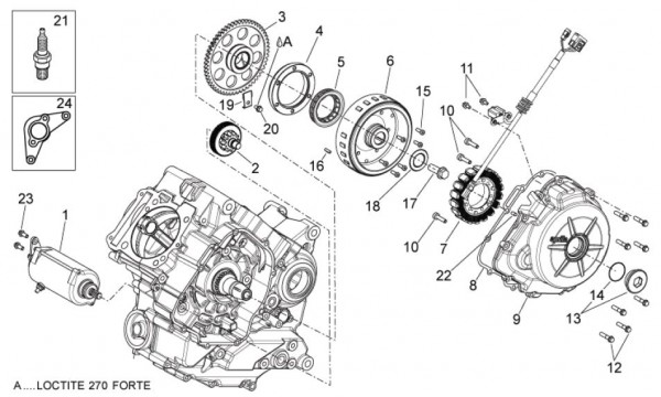 Motor Lichtmaschine - Aprilia Dorsoduro 750ccm 4T LC 2010- ZD4SMA00
