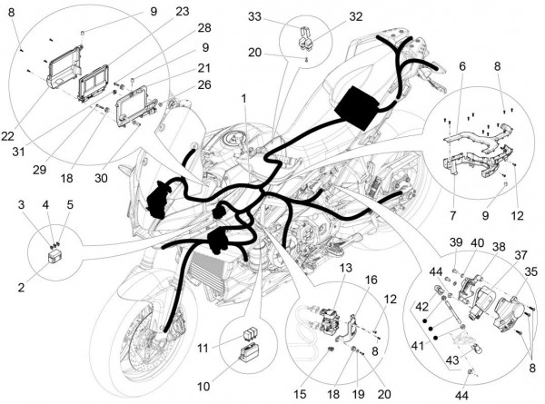 Elektrische Anlage elektrische Anlage - Aprilia Caponord 1200ccm 4T 8V LC 2015- ZD4VKA01
