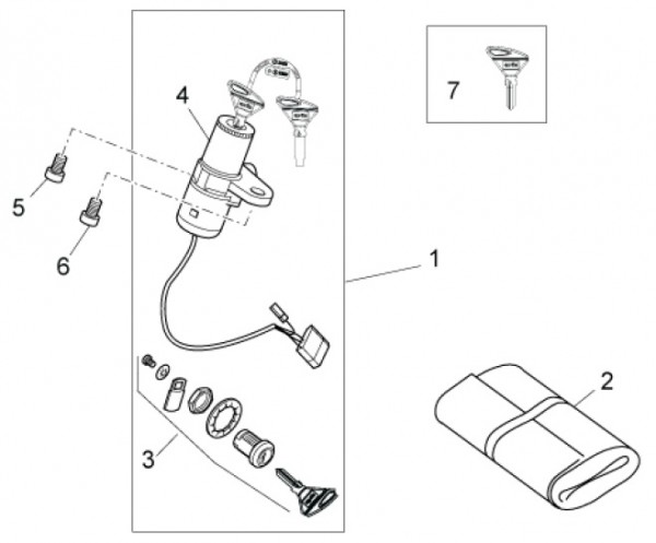 Elektrische Anlage Schloßsatz - Aprilia SX 50ccm 2T LC 2016- ZD4PV