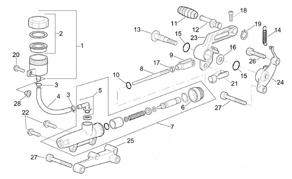 Bowdenzüge Fußbremspedal - Aprilia Tuono 1000ccm 4T LC 2007- ZD4RPB