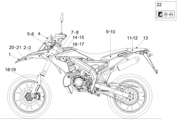 Fahrgestell Dekore - Aprilia SX 50ccm 2T LC 2018- ZD4KKB03