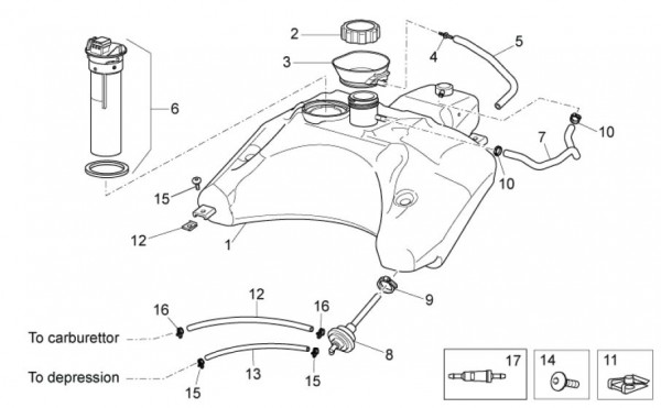 Fahrgestell Benzintank - Aprilia SR 50ccm 2T LC 2009- ZD4VFD00