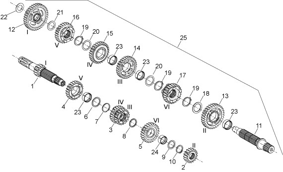 Motor Schaltgetriebe - Aprilia Dorsoduro 750ccm 4T LC 2010- ZD4SM000