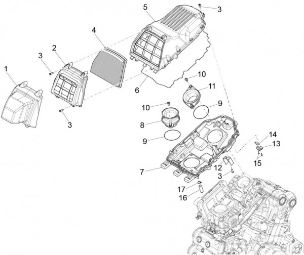 Motor Luftfilter - Aprilia Caponord 1200ccm 4T 8V LC 2014- ZD4VKA01