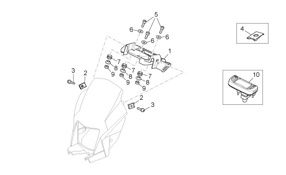Lenker Tachometer - Aprilia SX 125ccm 2T LC 2008- ZD4SXA00