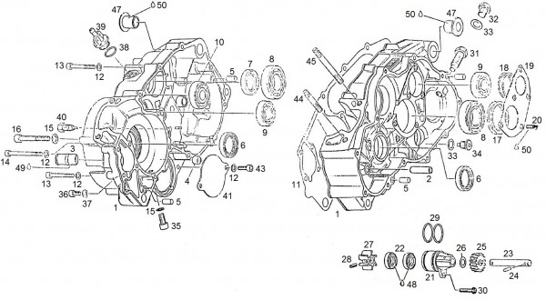 Motor Kurbelgehäuse - Aprilia AF1 125ccm 2T LC 1990- ZD4FM