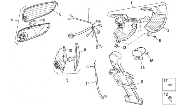 Elektrische Anlage Rücklicht - Aprilia SR 50ccm 2T LC 2009- ZD4VFD00