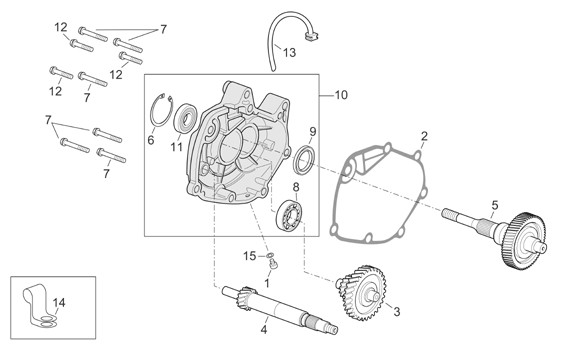 Motor Getriebe - Aprilia Atlantic 400ccm 4T LC 2005- ZD4VLB