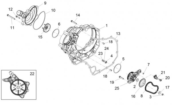 Motor Wasserpumpe - Aprilia Caponord 1200ccm 4T 8V LC 2016- ZD4VK000