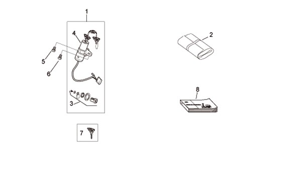 Elektrische Anlage Schloßsatz - Aprilia SX 50ccm 2T LC 2006- ZD4PV