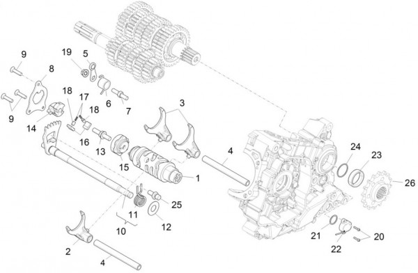 Motor Schaltgabel - Aprilia Caponord 1200ccm 4T 8V LC 2015- ZD4VKA01