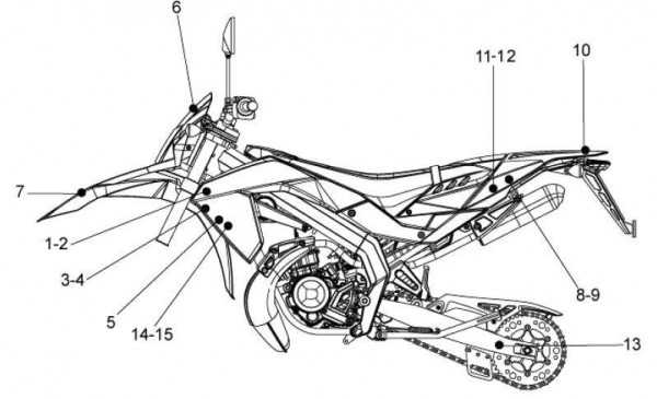Fahrgestell Dekore - Aprilia SX 50ccm 2T LC 2009- ZD4PV