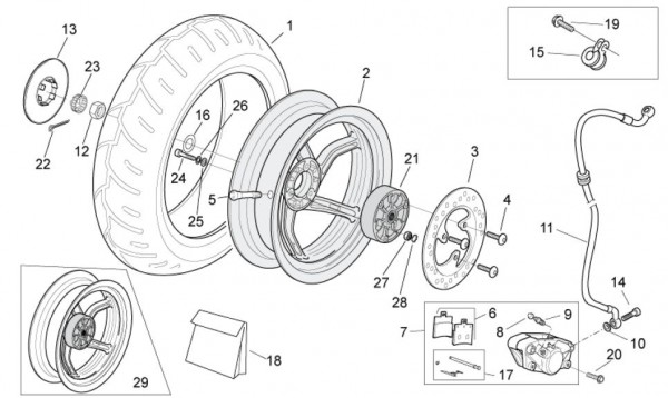Radaufhängung Hinterrad - Aprilia SR 50ccm 2T LC 2009- ZD4VFD00