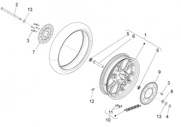 Radaufhängung Hinterrad - Aprilia SX 50ccm 2T LC 2014- ZD4PVL
