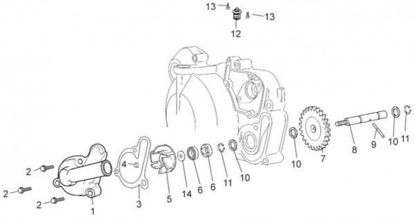 Motor Wasserpumpe - Aprilia SX 50ccm 2T LC 2015- ZD4PVG01