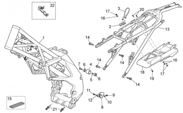 Fahrgestell Rahmen - Aprilia SXV 550ccm 4T LC 2010- ZD4VSS