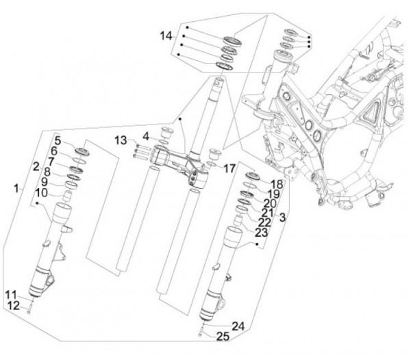 Radaufhängung Vorderradgabel - Aprilia SRV 850ccm 4T 8V LC 2012- ZAPM55103