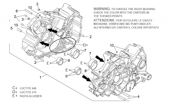 Motor Kurbelgehäuse I - Aprilia Tuono 1000ccm 4T LC 2004- ZD4RPB