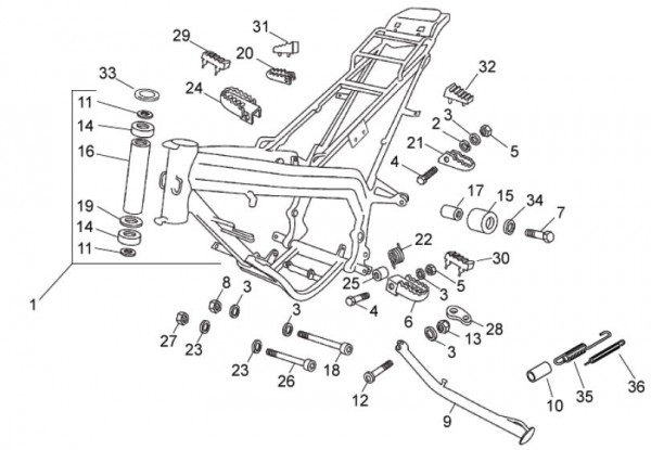 Fahrgestell Rahmen - Aprilia SX 50ccm 2T LC 2009- ZD4PV