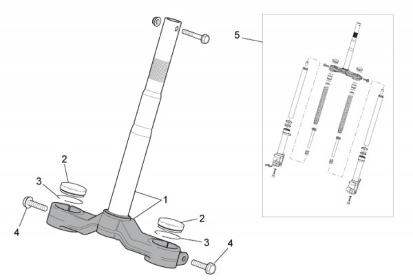 Radaufhängung Gabelbrücke oben - Aprilia SR 50ccm 2T LC 2008- ZD4VFD00