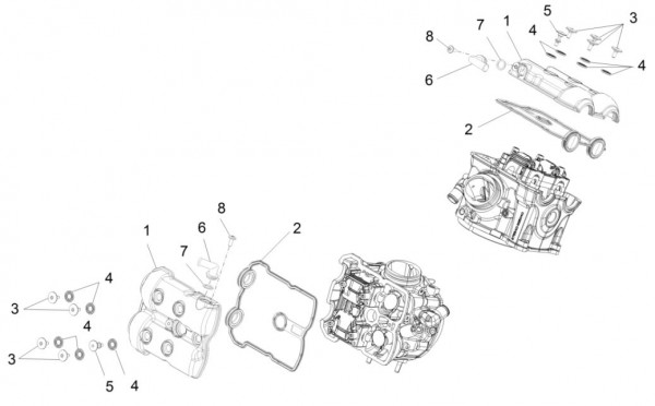 Motor Ventildeckel - Aprilia Caponord Rally 1200ccm 4T 8V LC 2016- ZD4VKB003