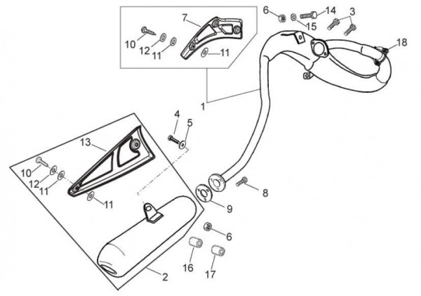 Motor Auspuff - Aprilia SX 50ccm 2T LC 2009- ZD4PV